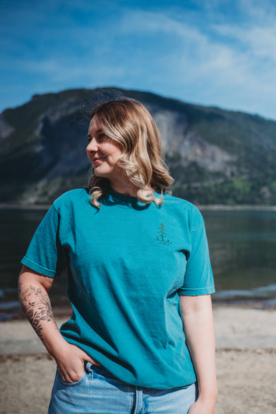 Shuswap Lake Map Retro unisex T-Shirt (NEW!)