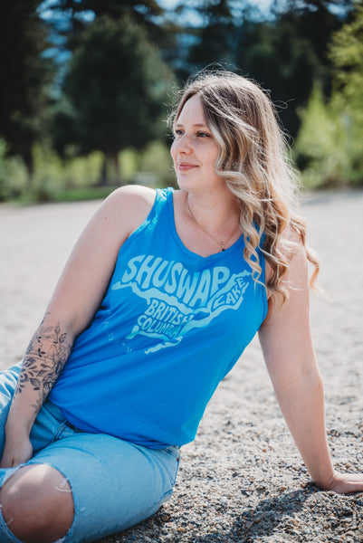 Shuswap Lake Map Retro unisex Boat Tank (NEW!)
