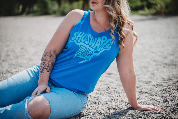 Shuswap Lake Map Retro unisex Boat Tank (NEW!)