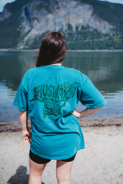 Shuswap Lake Map Retro unisex T-Shirt (NEW!)