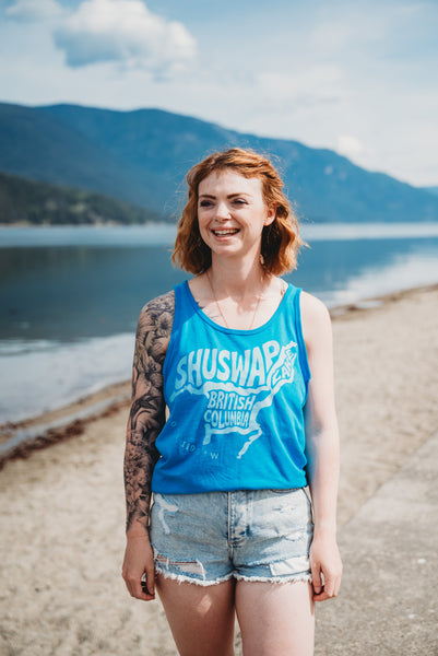 Shuswap Lake Map Retro unisex Boat Tank (NEW!)