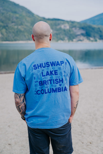 Shuswap Lake British Columbia Unisex Retro Pocket Tshirt (NEW COLOUR!)