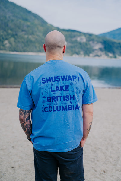 Shuswap Lake British Columbia Unisex Retro Pocket Tshirt (NEW COLOUR!)