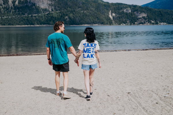 Shuswap Lake Map Retro unisex T-Shirt (NEW!)