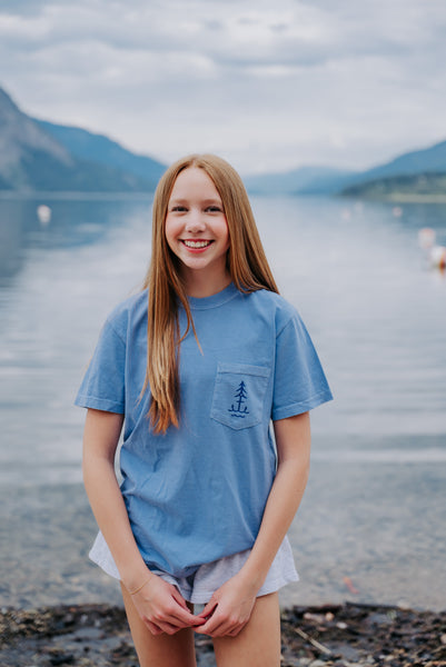 Shuswap Lake British Columbia Unisex Retro Pocket Tshirt (NEW COLOUR!)