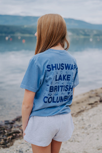 Shuswap Lake British Columbia Unisex Retro Pocket Tshirt (NEW COLOUR!)