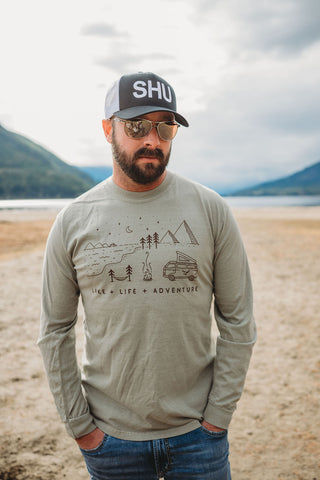 Lake + Life + Adventure Retro Unisex Long Sleeve (NEW!!)