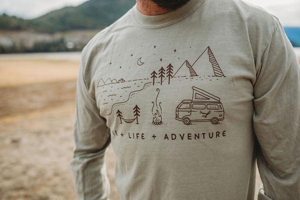 Lake + Life + Adventure Retro Unisex Long Sleeve (NEW!!)