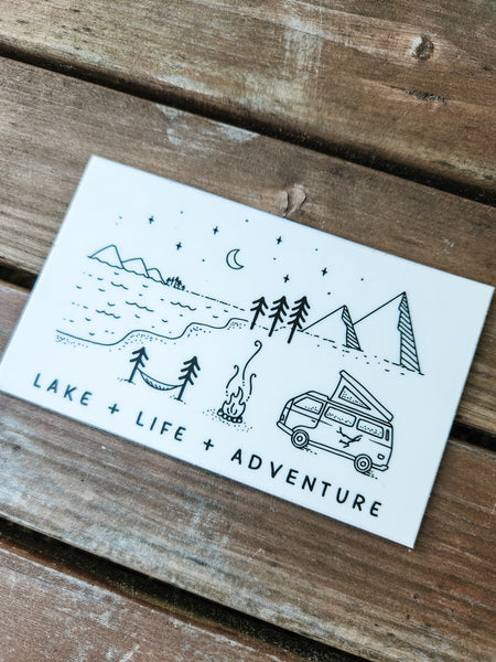 LAKE + LIFE + ADVENTURE Vinyl Sticker