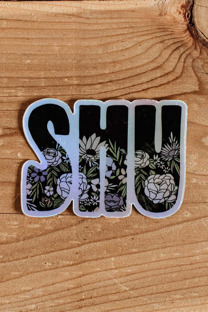 Shute Sticker The 70's SHU Holographic Die Cut Sticker – Lake + Life Apparel