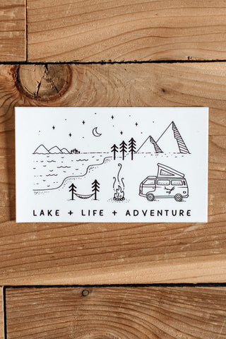 LAKE + LIFE + ADVENTURE Vinyl Sticker